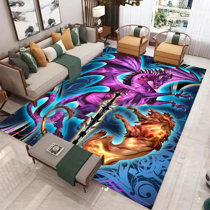 Tapis Dragon pour enfants, tapis de salon, de Table à thé, de chambre à coucher, de sol lavable, pour la maison