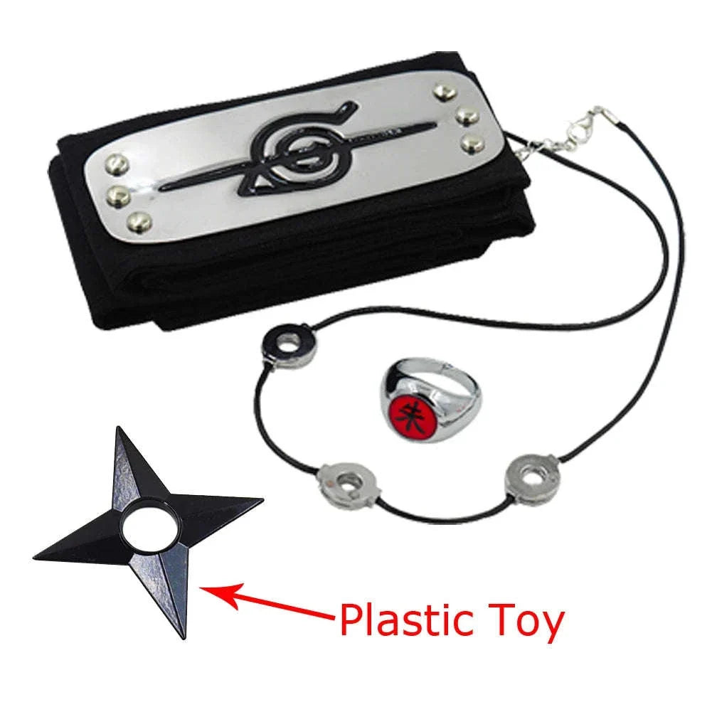 Akatsuki Uchiha Itachi Cloak for Kids & Adults Long Black Robe Cosplay Costume with Accessories