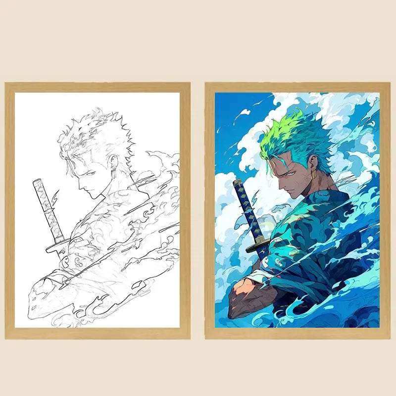 One Piece Photo Frame Night Light Luffy Zoro Christmas Gift