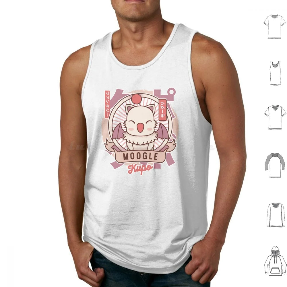 Moogle Retro Tank Tops Print Cotton Final Fantasy 7 Final Fantasy Vii Ff14 Final Fantasy Cloud Strife Sephiroth Cactilio