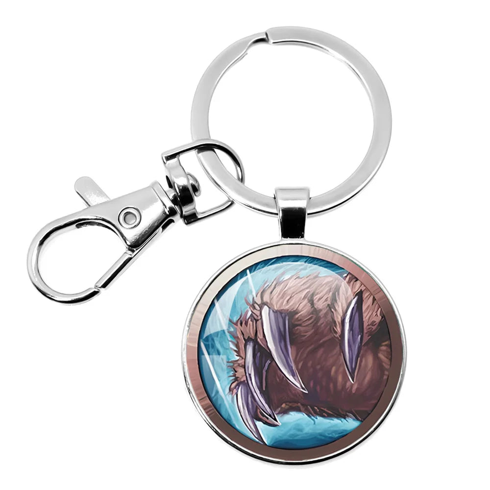 Game World Of Warcraft Keychain WOW Glass Pendant Key Chain For Women Men Keyring Jewelry Hearthstone