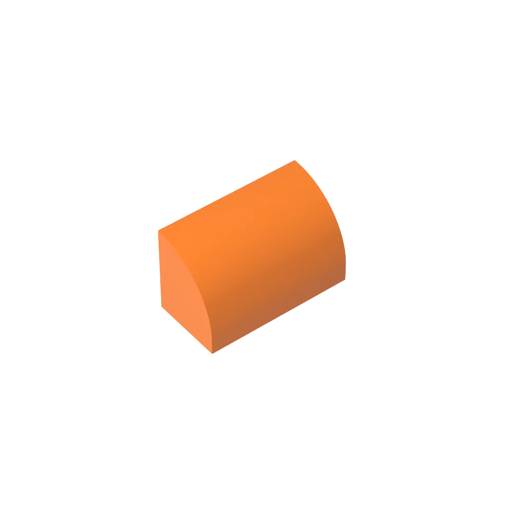 Gobricks GDS-M063 Curved Brick 1 x 2 x 1 No Studs | Compatible Building Block