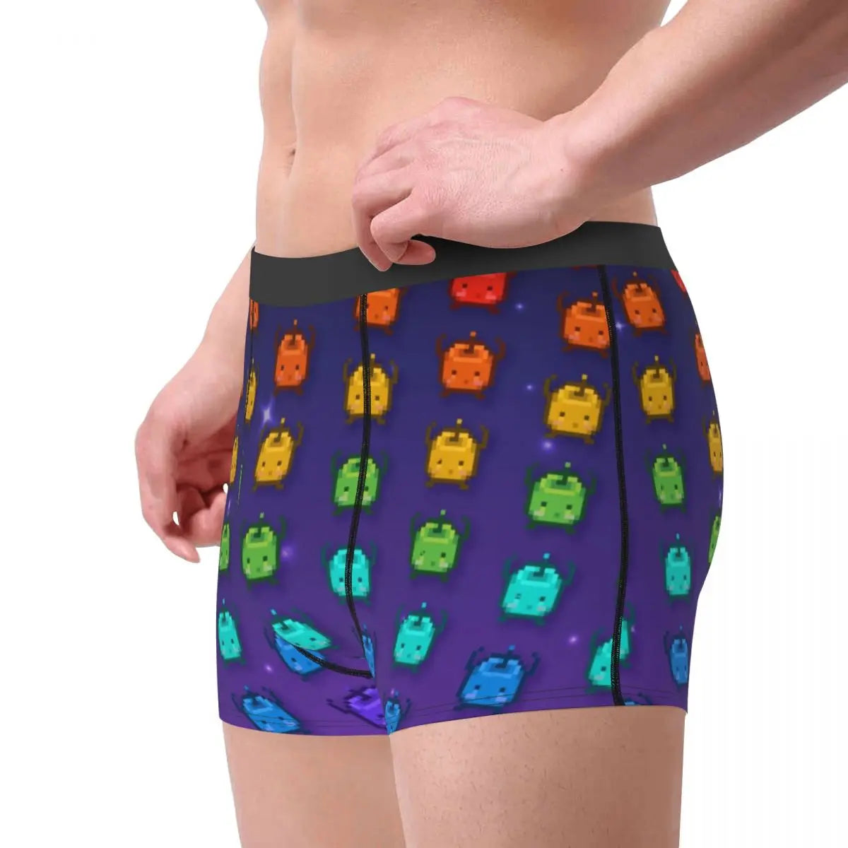 Hommes Stardew Valley arc-en-ciel Junimos sous-vêtements jeu vidéo nouveauté Boxer Shorts culottes mâle doux caleçons S-XXL