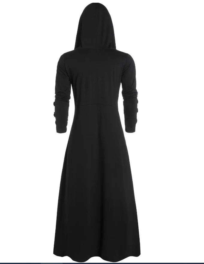 Abrigo gótico largo victoriano Medieval para adultos y mujeres, abrigo con capucha Steampunk, disfraz de Cosplay de creador de vampiros para Halloween