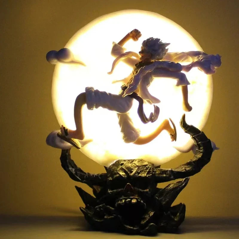 Fairy Nika Monkey D Luffy Anime Figure, One Piece Action Figurines Gear 5 With Moon 14 CM