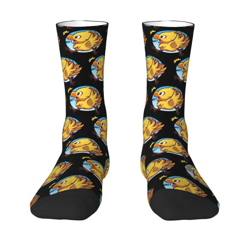 Novelty Men's Science Game Final Fantasy Dress Socks Unisex Warm Comfortable 3D Print Kids Chocobo Moogle Crew Socks