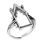 925 Sterling Silver Castle Adjustable Rings For Women Engagement Wedding Luxury Jewelry Wholesale