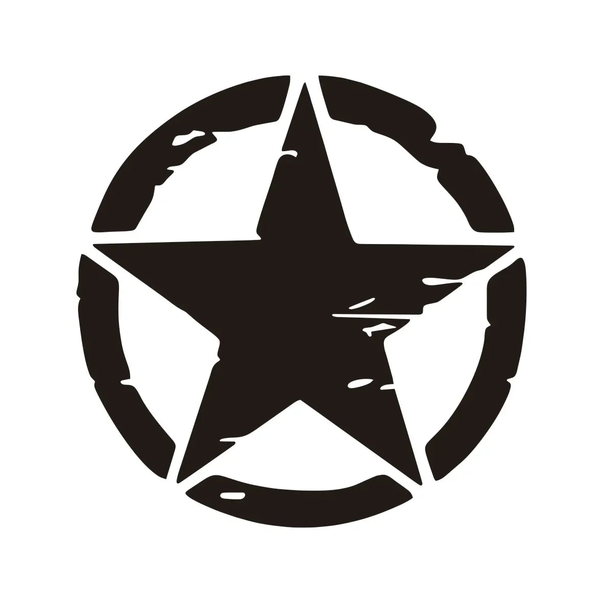 Army Star Vinyl Decal Sticker – Jeep Wrangler & All 4x4 Models | 3 Patterns, 4 Sizes, 4 Styles