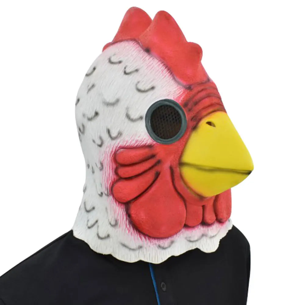 1PC Cosplay Richard Rooster Full Face Mask Funny Animal Head White Rooster Masks Hotline Miami Game Props Mad Chicken Mask