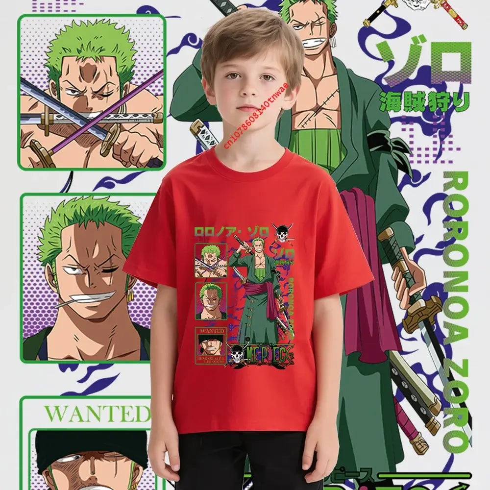 One Piece Zoro Kids T-Shirt Pure Cotton Boys Top