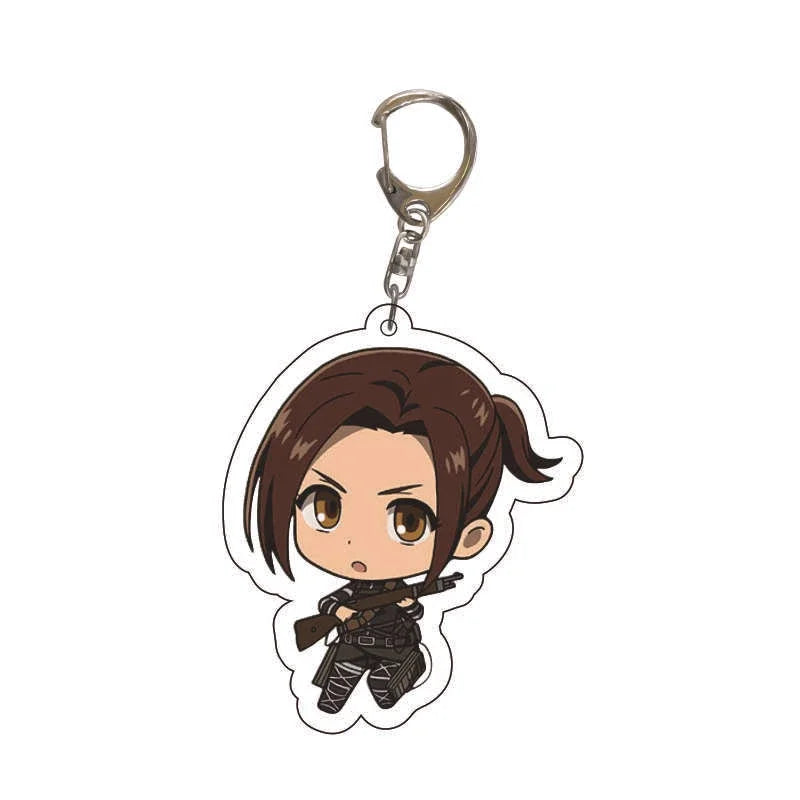 Anime Keychain Cute Cartoon Keychain Car Accessories for Men Bag Pendant Shingeki No Kyojin Friend Gifts Jewelry