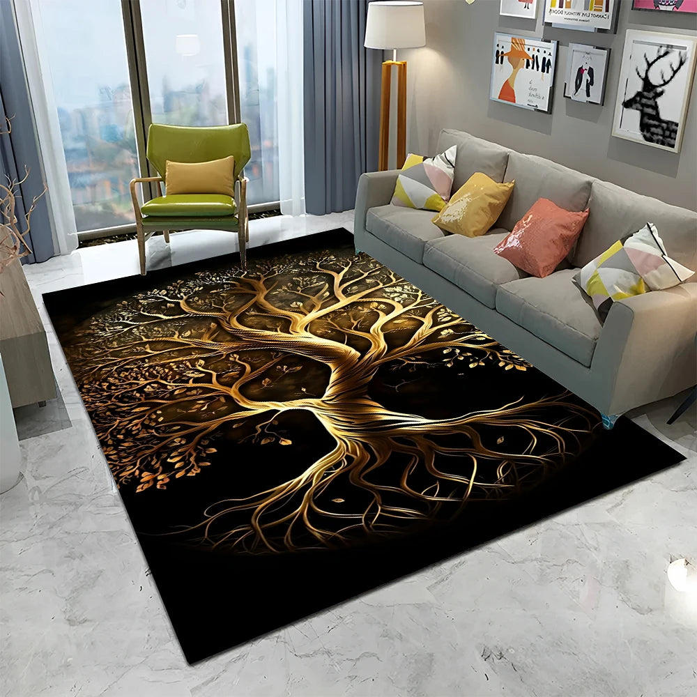 Viking Norse Yggdrasil Tree of Life Carpet Rug for Home Living Room Bedroom Sofa Doormat Decor,Kid Area Rug Non-slip Floor Mat