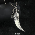 1pcs Creative Men's Necklace Pendant Horror Theme Skeleton Death Reaper Scythe Necklace Halloween Party Accessories