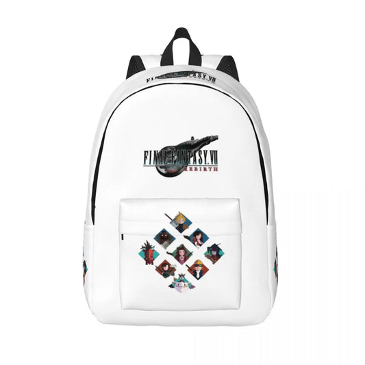 Sac à dos de jeu Final Fantasy VII Rebirth pour hommes et femmes, sac à dos de jour d'affaires pour étudiant, ordinateur portable, sacs en toile durables
