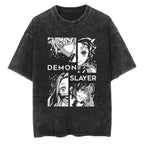 Demon Slayer T-Shirt Washed Tanjiro Nezuko Zenitsu Inosuke