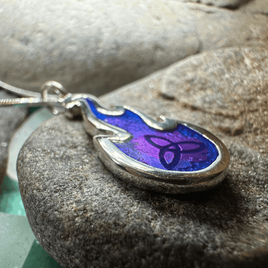 Mystical Celtic Flame Necklace - 18 / Blue