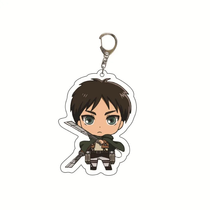 New Anime Levi Ackerman Allen Yeager Keychain For Women Men Double Sided Acrylic Key Chain Bag Accessories Cartoon Birthday Gift