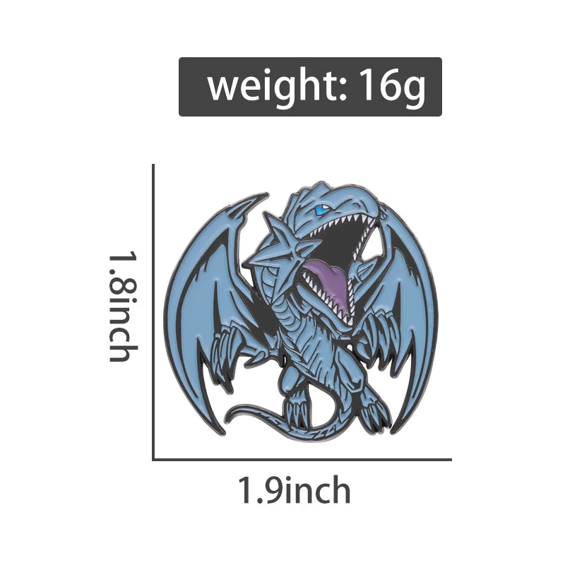 Anime Yu-Gi-Oh Blue-Eyes White Dragon Brooch Enamel Pin Anime Game Peripheral Badges Lapel Backpacks Jewelry Accessories Gift