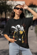 Saitama T-Shirt: One Punch Man Horror Manga Black Tee