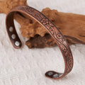 1pcs Antique Copper Bracelet European And American Copper Vintage Simple Double Ring Pattern Magnet Energy Ring Bracelet Set