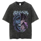 Solo Leveling Vintage T-shirt: Harajuku Washed Anime Tee