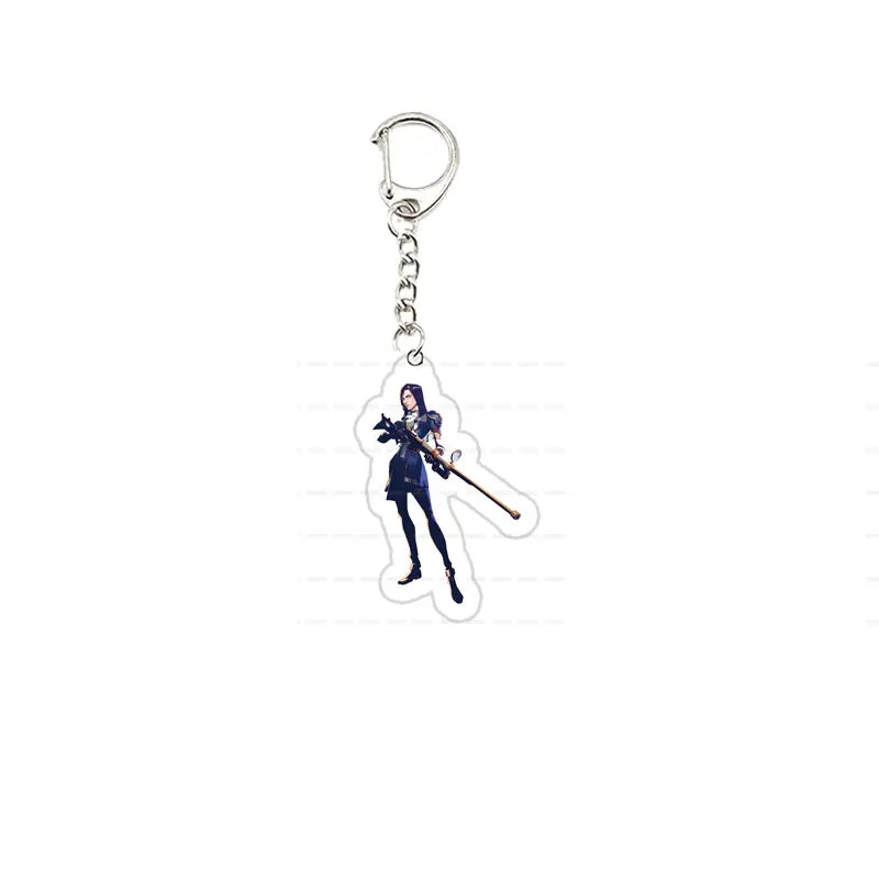 Acrylic Arcane Jinx Vi Caitlyn Ekko Viktor Keychain  Arcane FigurePendant Keyring Key chainKeyRing for Accessories Bag Fans Gift