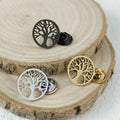 New punk style tree of life hollow stainless steel gold-plated badge, suit lapel pin waterproof black, men's brooch set