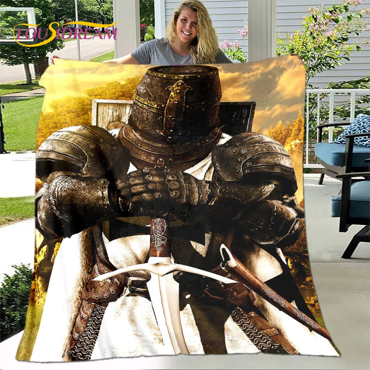 Cavalier Knight Templar Crusaders Games Soft Plush Blanket,Flannel Blanket Throw Blanket for Living Room Bedroom Bed Sofa Picnic
