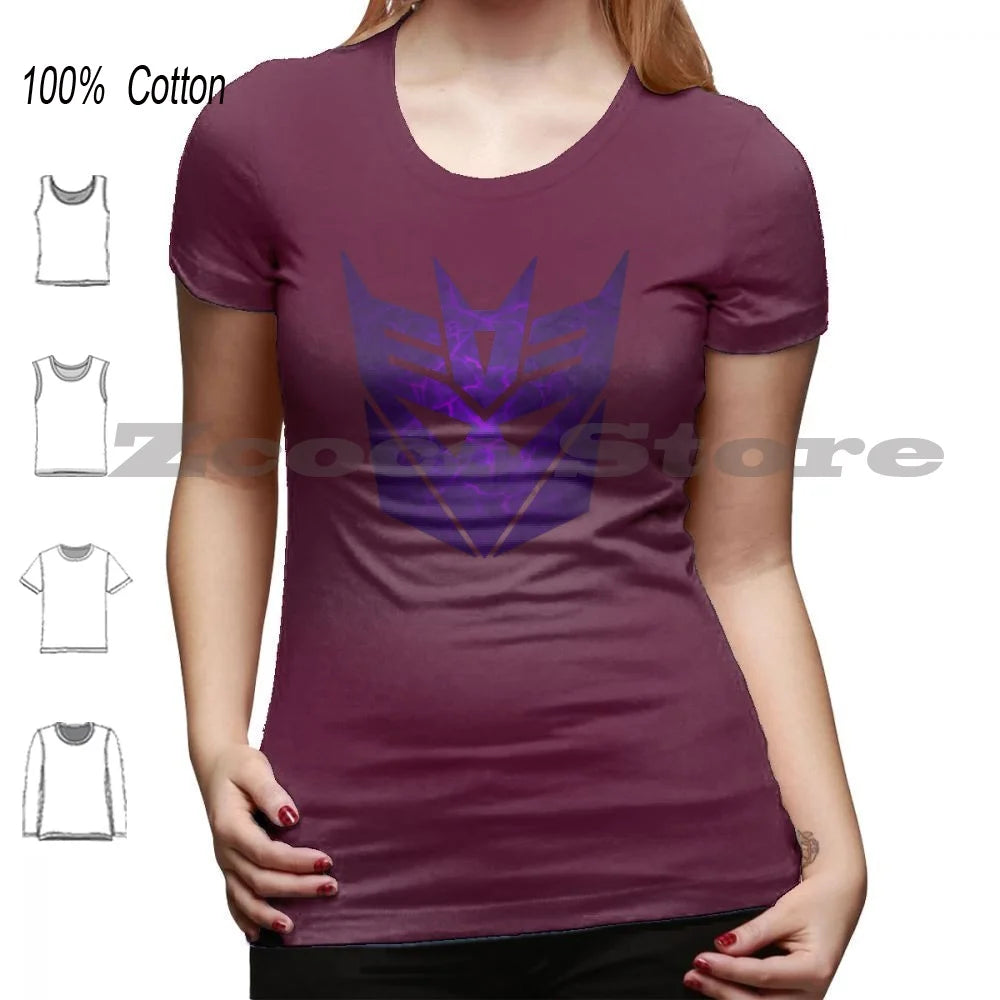 Camiseta 100% algodón hombres mujeres patrón personalizado Megatron Autobot transformar coche avión Robot púrpura Scorpion tiendas