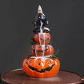 Handmade Halloween Pumpkin Backflow Incense Burner Waterfall - 