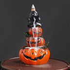 Handmade Halloween Pumpkin Backflow Incense Burner Waterfall - 