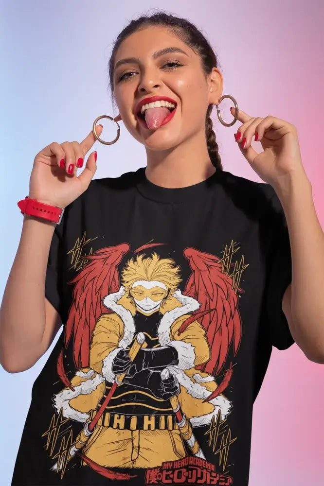 Wing Hero Hawks T-Shirt: Keigo Takami Anime Manga Top