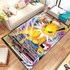 Pokemon Anime Card Pattern Large Area Rug 3D Carpet for Home Living Room Children's Bedroom Sofa Non-slip Kids Doormat Decor M