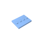 Gobricks GDS-980 Tile, Modified 3 x 4 with 4 Studs in Center | Compatible Building Block for DIY and MOC
