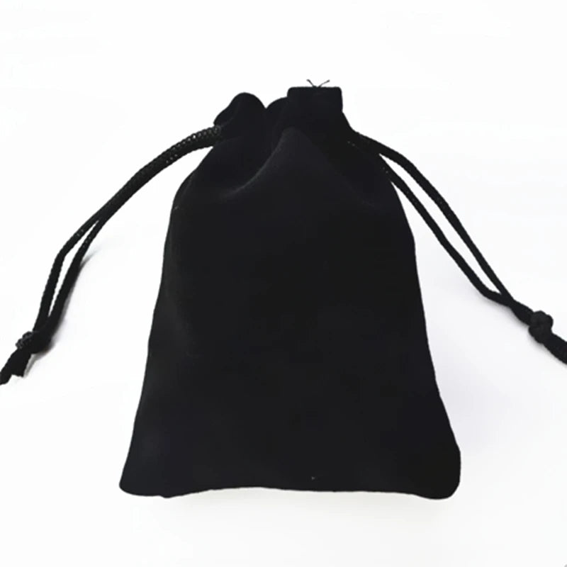 Bolsas de terciopelo negro, bolsas con cordón, bolsas con cordón para regalo de joyería de tamaño pequeño para boda y Navidad, bolsas de embalaje para exhibición