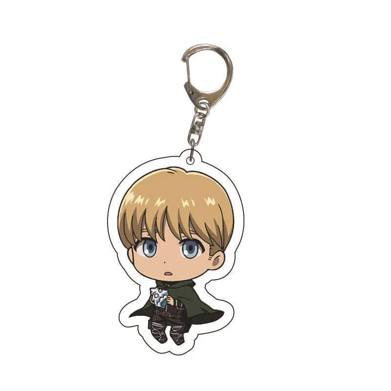 Anime Keychain Cute Cartoon Keychain Car Accessories for Men Bag Pendant Shingeki No Kyojin Friend Gifts Jewelry