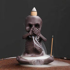 Halloween Skeleton Ceramic Backflow Incense Burner Holder - Nose Covered