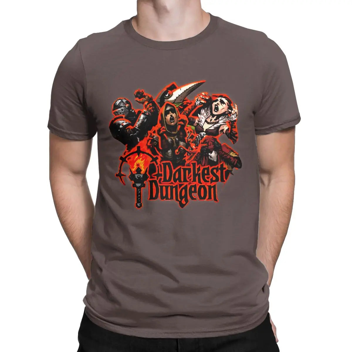 Vintage Darkest Dungeon jeu vidéo goth t-shirt pour hommes col rond pur coton t-shirt à manches courtes chemise de grande taille hauts