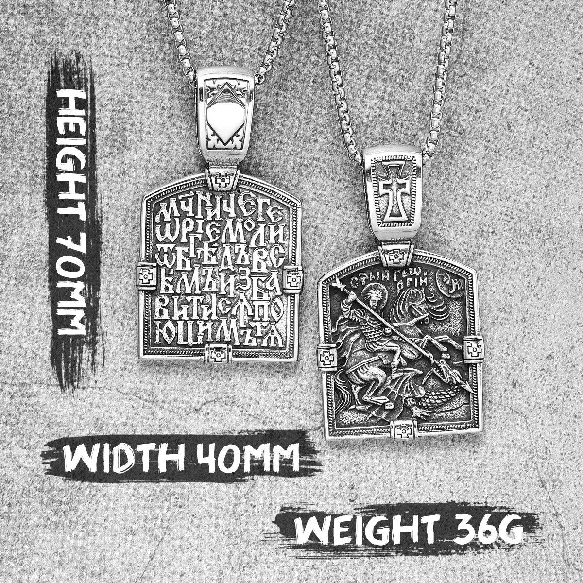 Fairy Tale St George Slaying Dragon Stainless Steel Men Women Necklaces Pendants Chain Punk Jewelry Creativity Gift Wholesale