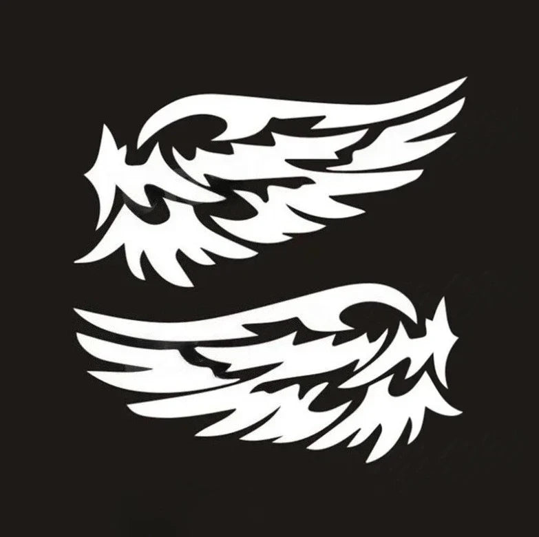 Angel Wings 3D Reflective Car Decal | 2-Piece Waterproof Vinyl Sticker for Cars & Motorcycles