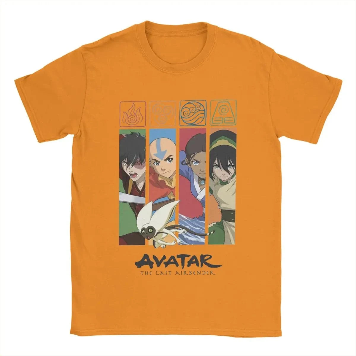 Avatar-The Last Airbender Group Character Panels T-Shirts Men Funny Cotton Tees Short Sleeve T Shirts New Arrival Clothing