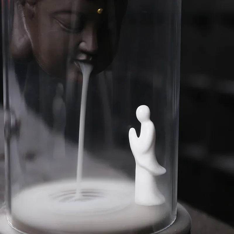 Enlightened Buddha Backflow Incense Burner | Ceramic & Glass - WF01 Only Burner