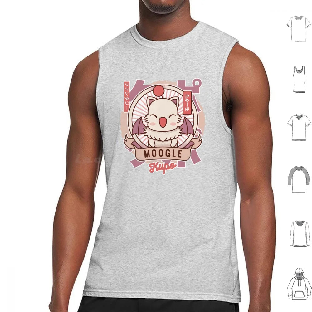 Moogle Retro Tank Tops Print Cotton Final Fantasy 7 Final Fantasy Vii Ff14 Final Fantasy Cloud Strife Sephiroth Cactilio