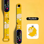 Pokemon Strap LED Electronic Watch New Cute Pikachu Gengar Waterproof Bracelet Fashion Boy Girl Digital Watches Birthday Gift