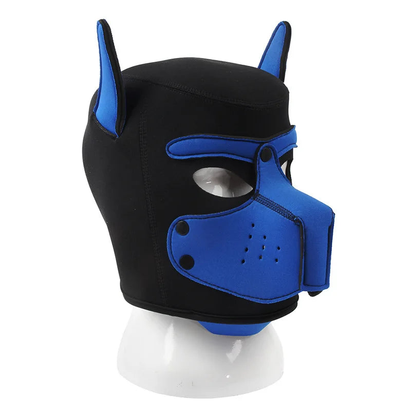 Hot Fashion Dog Mask Puppy Cosplay Full Head for Padded Latex Rubber Role Play with Ears 10 Color