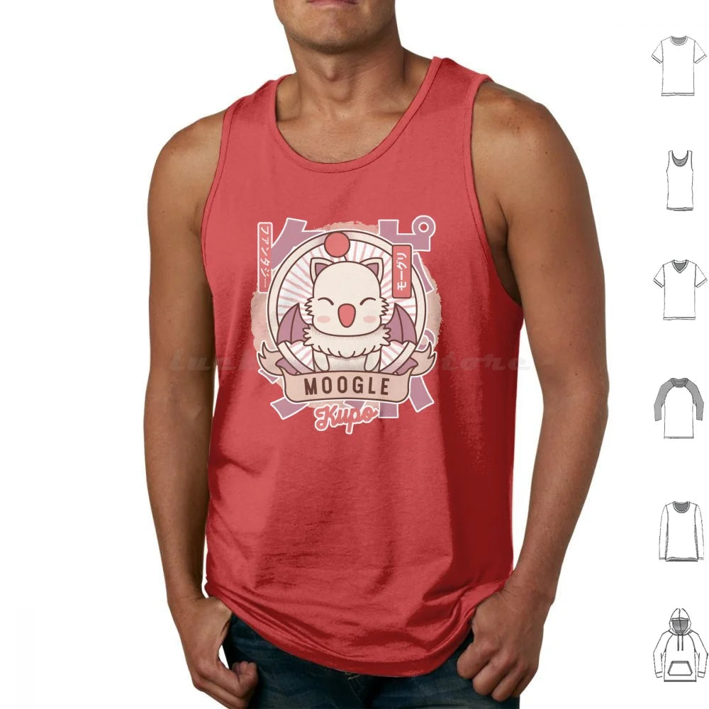 Moogle Retro Tank Tops Print Cotton Final Fantasy 7 Final Fantasy Vii Ff14 Final Fantasy Cloud Strife Sephiroth Cactilio