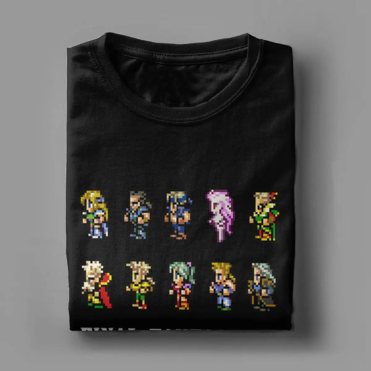 Final Fantasy 6 VI Sprites t-shirts en coton pour hommes col à manches courtes