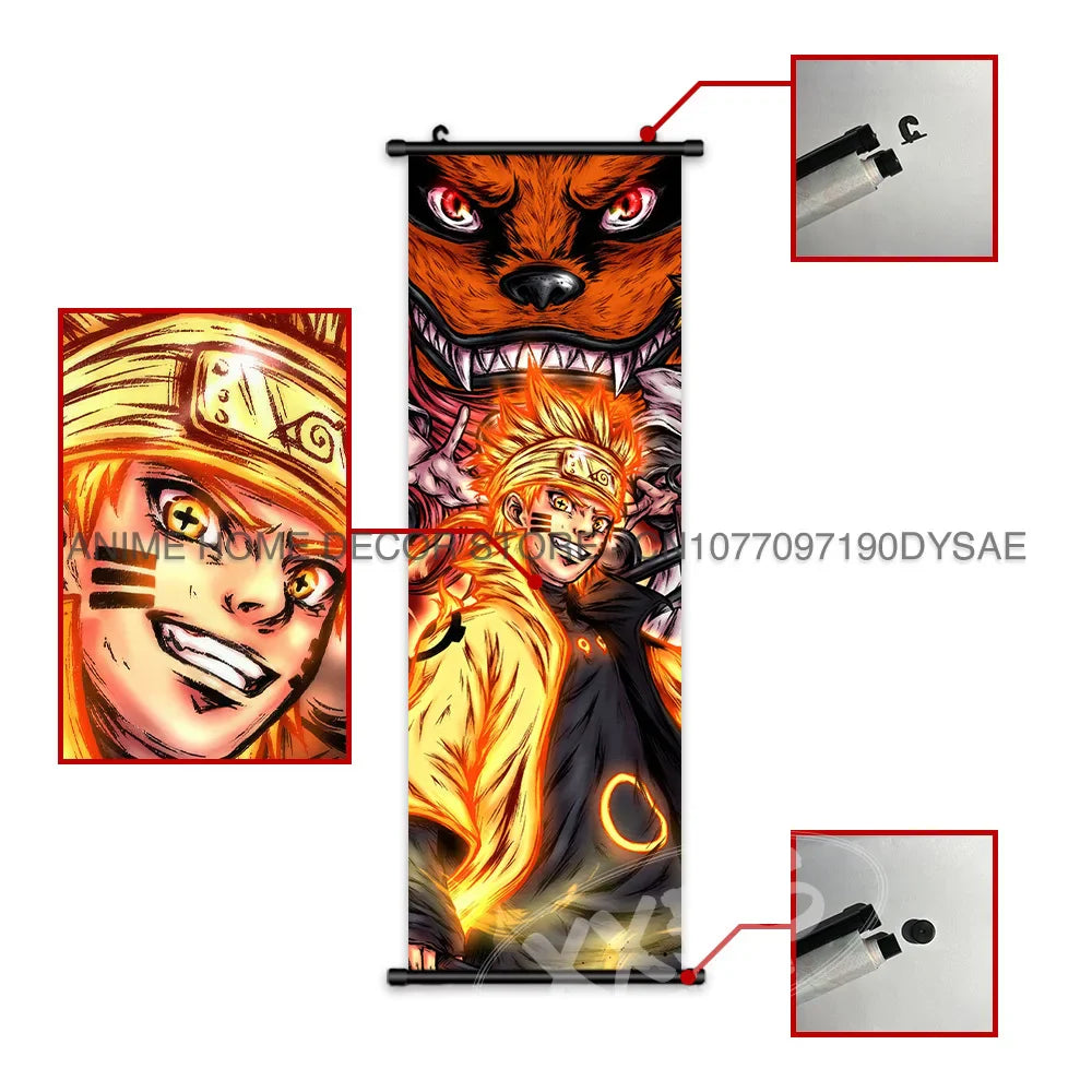 Uzumaki Naruto Posters: Sasuke & Madara Wall Art Scroll