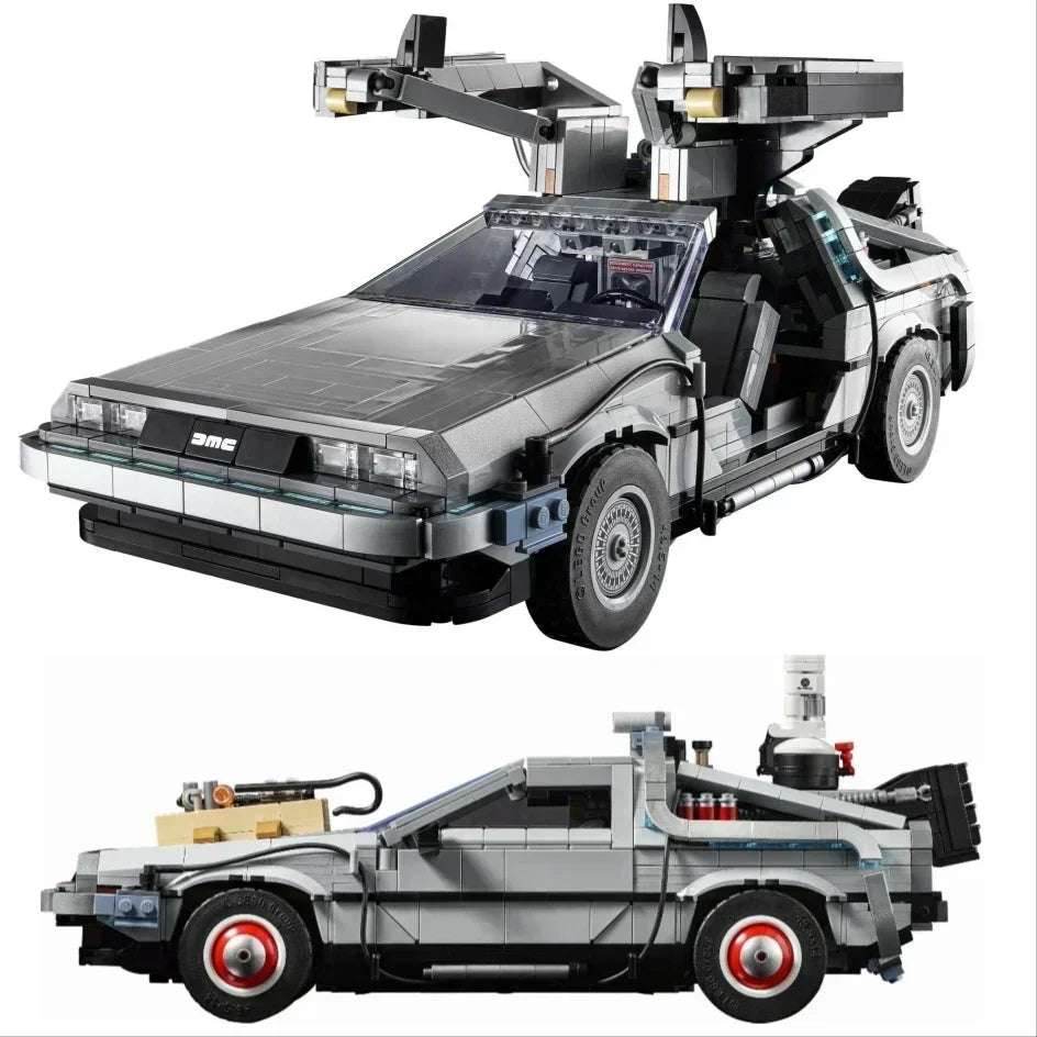 LEGO 10300 DeLorean Back to the Future Time DMC-12 Machine Sport Car Building Blocks Fit Bricks Toys for Kids Chritmas Gift Set - wood
