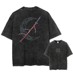 Demon Slayer Kokushibo T-shirt Vintage Washed Cotton Tee
